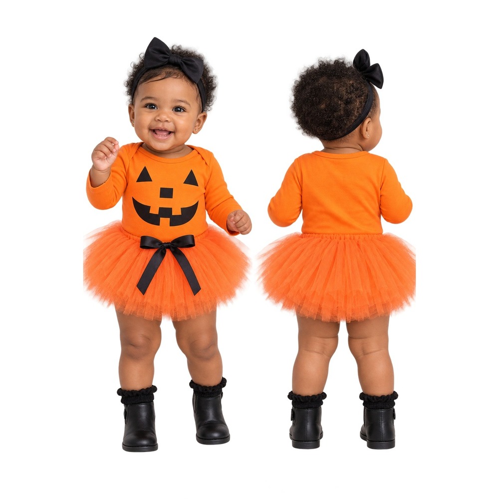 Baby Girl Halloween Pumpkin Outfit Size 12-18M EU 80 New With Tags
